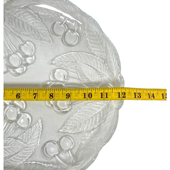 Mikasa Clear Crystal Platter 12" Glass Appetizer Serving Dish Cherries Pattern - Picture 15 of 16